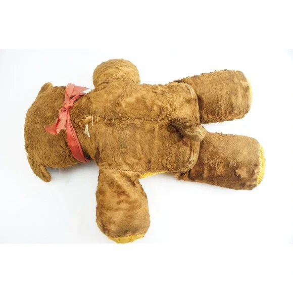 Unbranded Vintage Teddy Bear Plush Brown Yellow Two Tone Fair Mohair